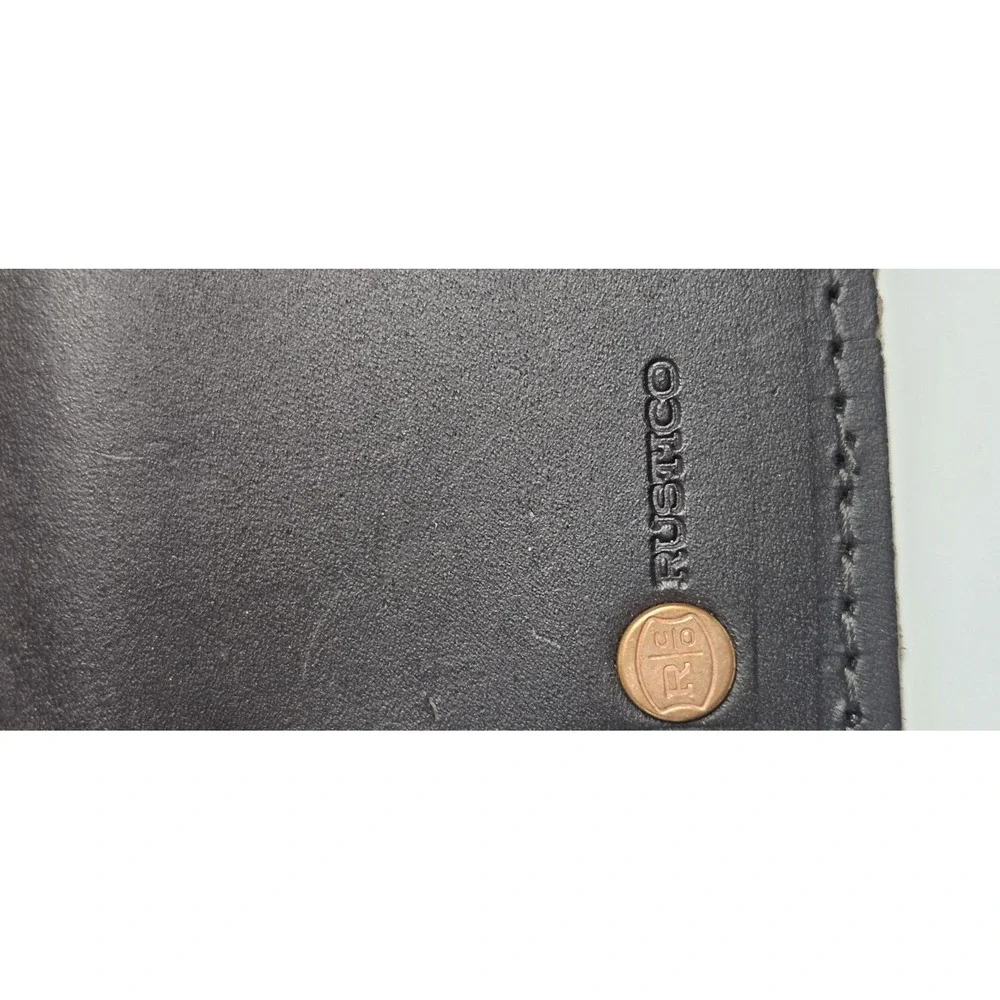 RUSTICO VOYAGER ‎ bifold thick leather small wallet dark brown
